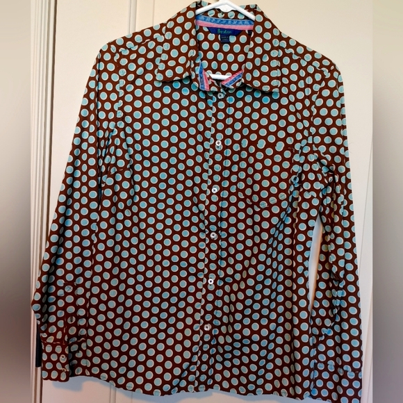 Boden Classic Button down in Brown and Blue, Size US 8-10 or UK 14 - Picture 1 of 7